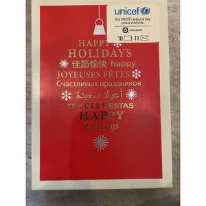 Unicef Happy Holidays Cards In Different Languages Pack Of 10 W/ Envelopes